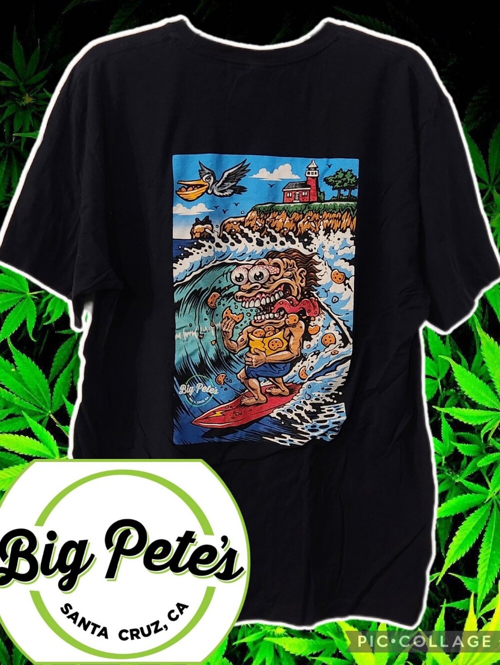 Big Pete's Treats Santa Cruz Dispensary Surfer XL T-Shirt - Navy Blue